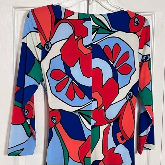 Tahari Floral Faux Wrap Dress Size 6 - Picture 8 of 10